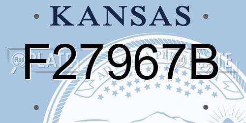F27967B Kansas License Plate