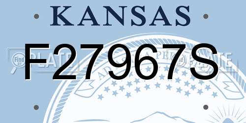 F27967S Kansas License Plate