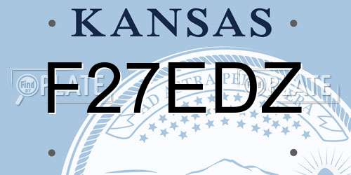 F27EDZ Kansas License Plate