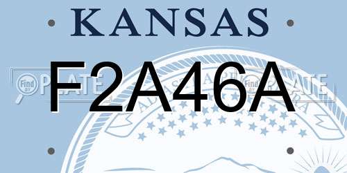 F2A46A Kansas License Plate