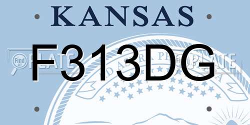 F313DG Kansas License Plate
