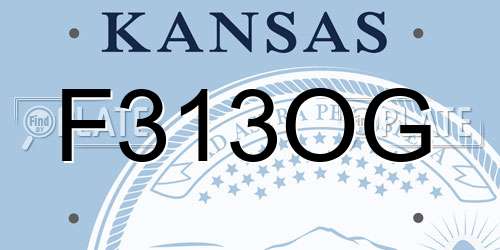 F313OG Kansas License Plate