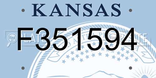 F351594 Kansas License Plate