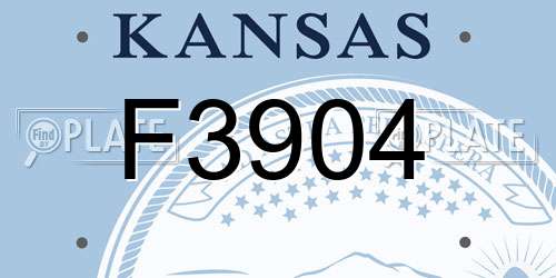 F3904 Kansas License Plate
