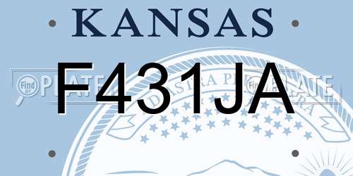F431JA Kansas License Plate