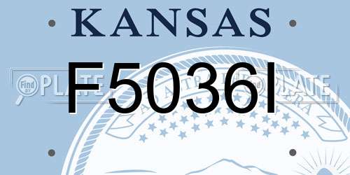 F5036I Kansas License Plate