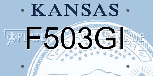 F503GI Kansas License Plate