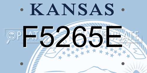 F5265E Kansas License Plate