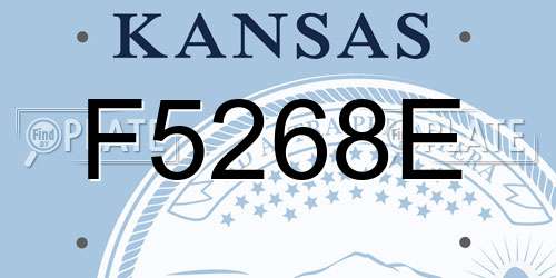 F5268E Kansas License Plate