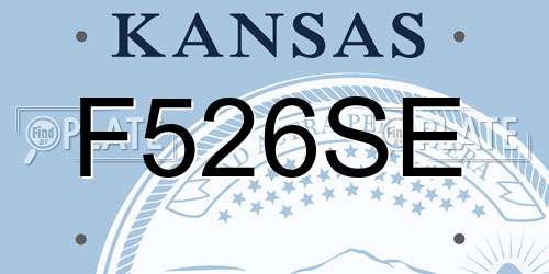 F526SE Kansas License Plate
