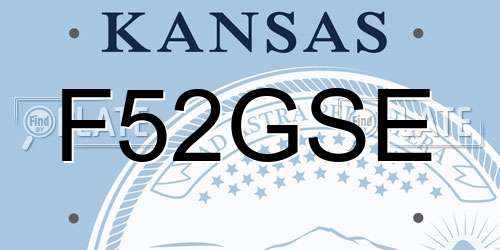 F52GSE Kansas License Plate