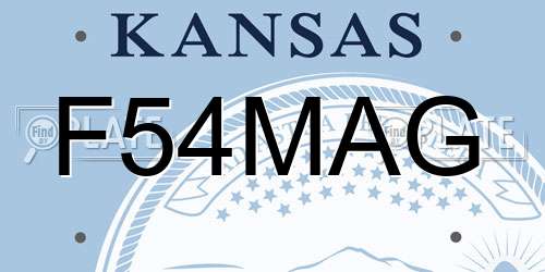 F54MAG Kansas License Plate