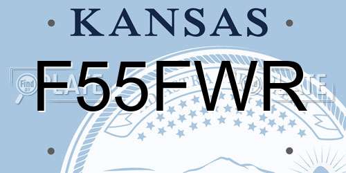 F55FWR Kansas License Plate
