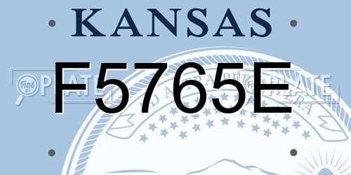 F5765E Kansas License Plate