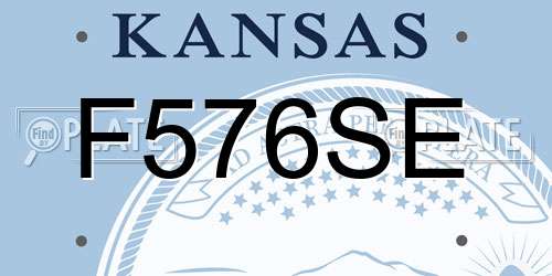F576SE Kansas License Plate