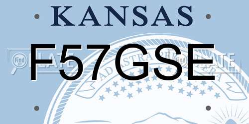F57GSE Kansas License Plate