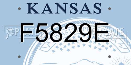F5829E Kansas License Plate