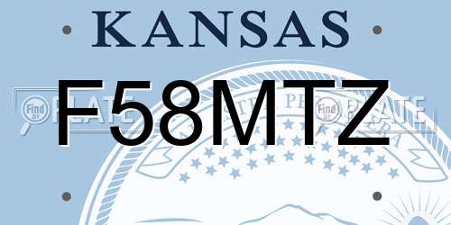 F58MTZ Kansas License Plate