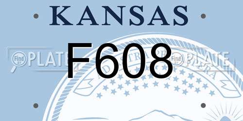 F608 Kansas License Plate