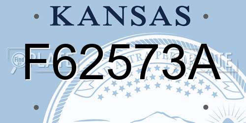F62573A Kansas License Plate