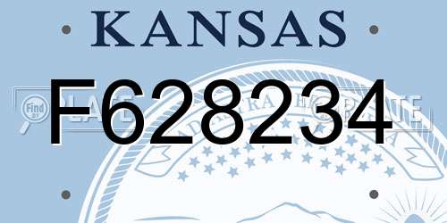 F628234 Kansas License Plate
