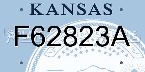 F62823A Kansas License Plate