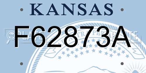 F62873A Kansas License Plate