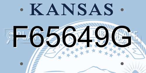 F65649G Kansas License Plate