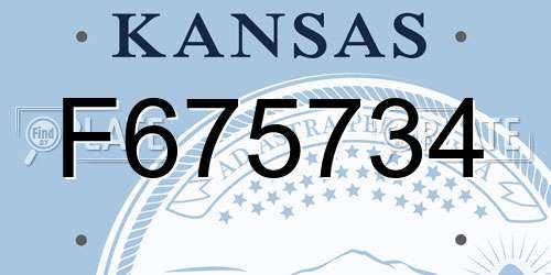 F675734 Kansas License Plate