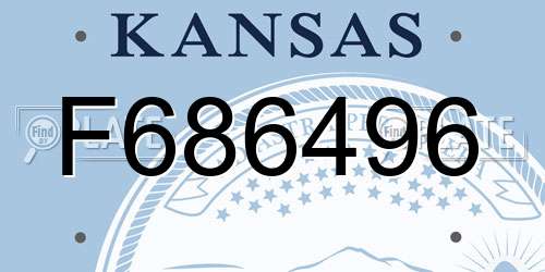 F686496 Kansas License Plate
