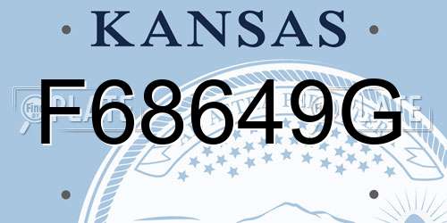 F68649G Kansas License Plate