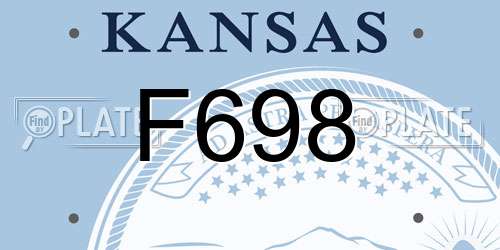 F698 Kansas License Plate