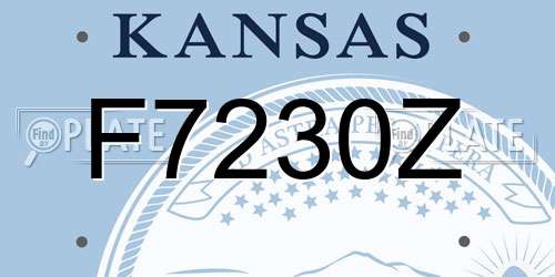F7230Z Kansas License Plate