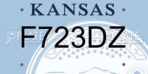 F723DZ Kansas License Plate