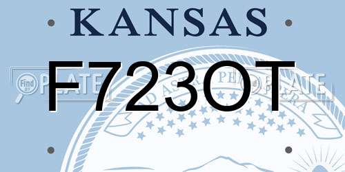 F723OT Kansas License Plate