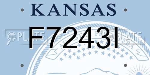 F7243I Kansas License Plate