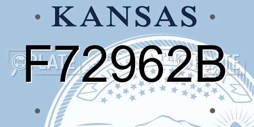 F72962B Kansas License Plate