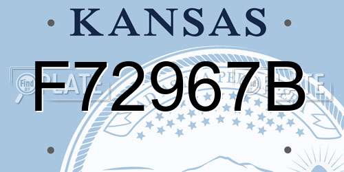 F72967B Kansas License Plate