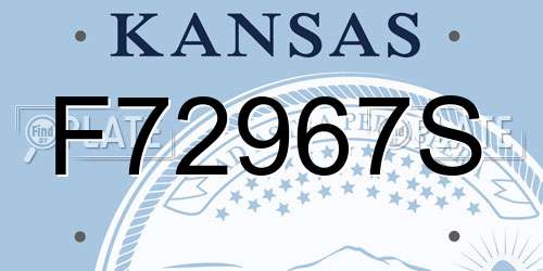 F72967S Kansas License Plate