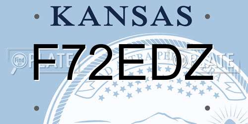 F72EDZ Kansas License Plate