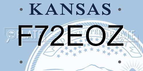F72EOZ Kansas License Plate