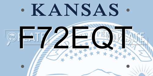 F72EQT Kansas License Plate