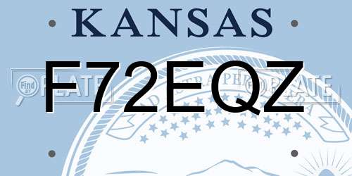 F72EQZ Kansas License Plate