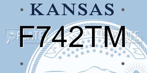 F742TM Kansas License Plate