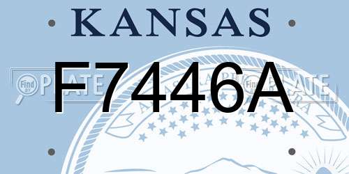 F7446A Kansas License Plate