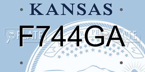 F744GA Kansas License Plate