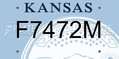 F7472M Kansas License Plate