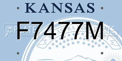 F7477M Kansas License Plate