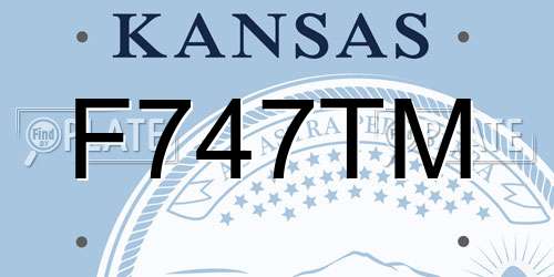 F747TM Kansas License Plate