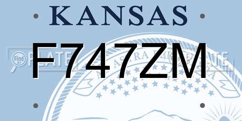 F747ZM Kansas License Plate